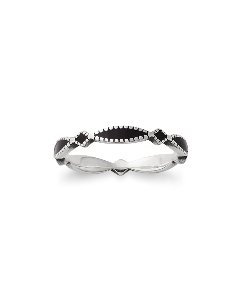 Enamel Black Cordoba Stacker Ring - Image 3