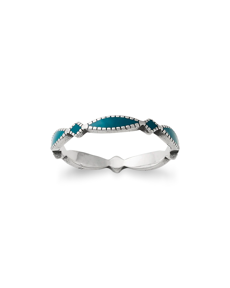 Enamel Blue Cordoba Stacker Ring - Image 3