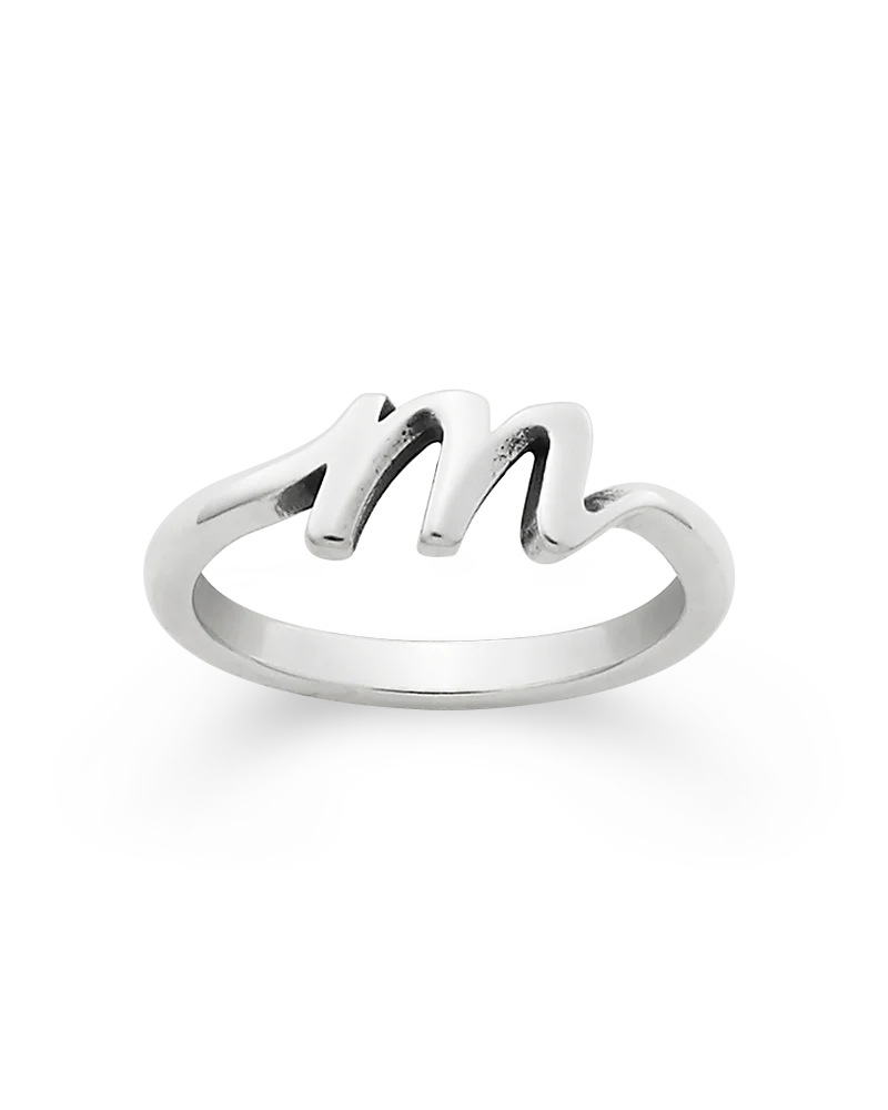 Script Initial 'M' Ring - Image 3